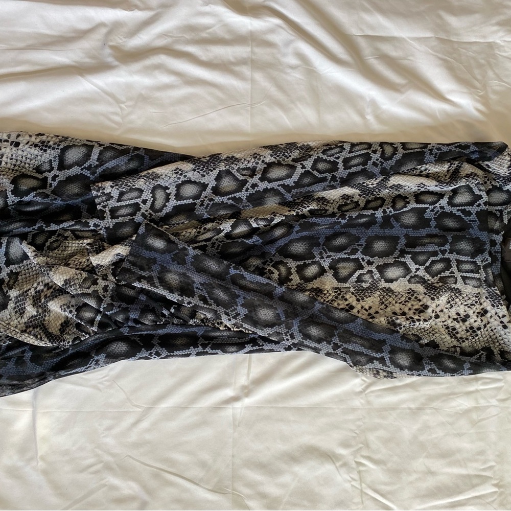 Faux snake skin body con dress